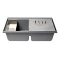 thumbnail image 4 of Alfi Brand Ab3418Dbum-T Titanium 33"" Granite Composite Workstation Step Rim Double Bowl Undermount Sink With Accessories, 4 of 9