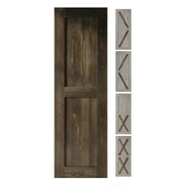 Homacer 5-in-1 Design 26'' W x 84'' H x 1-3/8'' D Solid Wood Barn Door, Finished and Unassembled, with Pre-drilled Holes for Easy Assemble and Pre-routed Groove, Interior Only (Ebony)