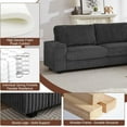 thumbnail image 5 of L Shaped Couches, Modular Sectional Sofa, Corduroy Couch with Armrest Storage and USB Ports, Cup Holders, Grey, 5 of 6