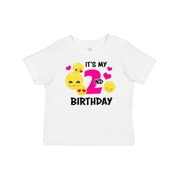 Inktastic Its My 2nd Birthday with Smiling Emoticons Girls Baby T-Shirt