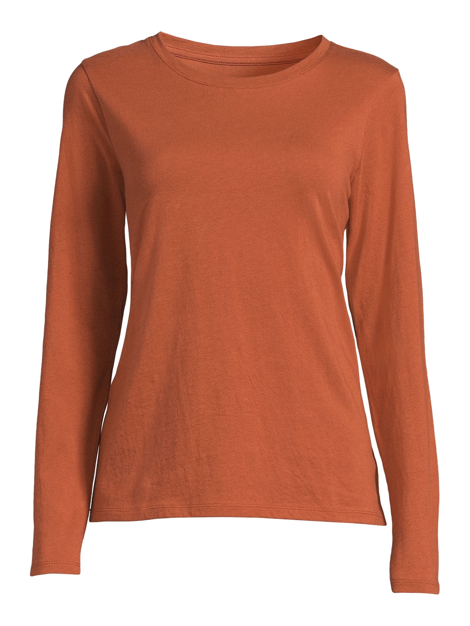 Time And Tru Women's Crewneck Tee with Long Sleeves
