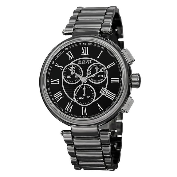 Men's Swiss Quartz Chronograph Black Bracelet Watch