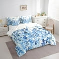thumbnail image 3 of Erosebridal Blue Leaves Branch Bedding Sets Twin Size,Leaf Floral Print Comforter Sets with Sheets,Botanical Plant Bed in a Bag Twin Size,Ultra Soft Room Decoration,7-Piece, 3 of 6