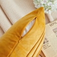 thumbnail image 5 of Topfinel Decorative Square Throw Soft Pillow Cover,Hand-Made Throw Pillow Cases Soft Particles Velvet Solid Cushion Covers for Couch Bedroom Car, 16 x 16 inch,Pack of 2, Mustard Yellow, 5 of 9