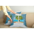 thumbnail image 3 of Ambesonne Colorful Throw Pillow Cover 2 Pack, Tropical Beach Sun, 16", Blue Green, 3 of 6
