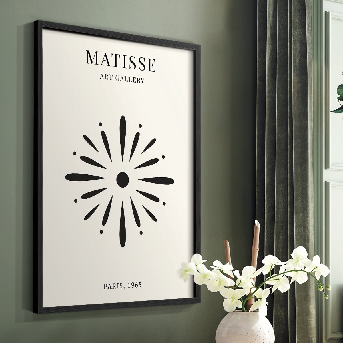 Matisse CXLI Framed Print in Black Solid Wood 16 x 20 Framed Print