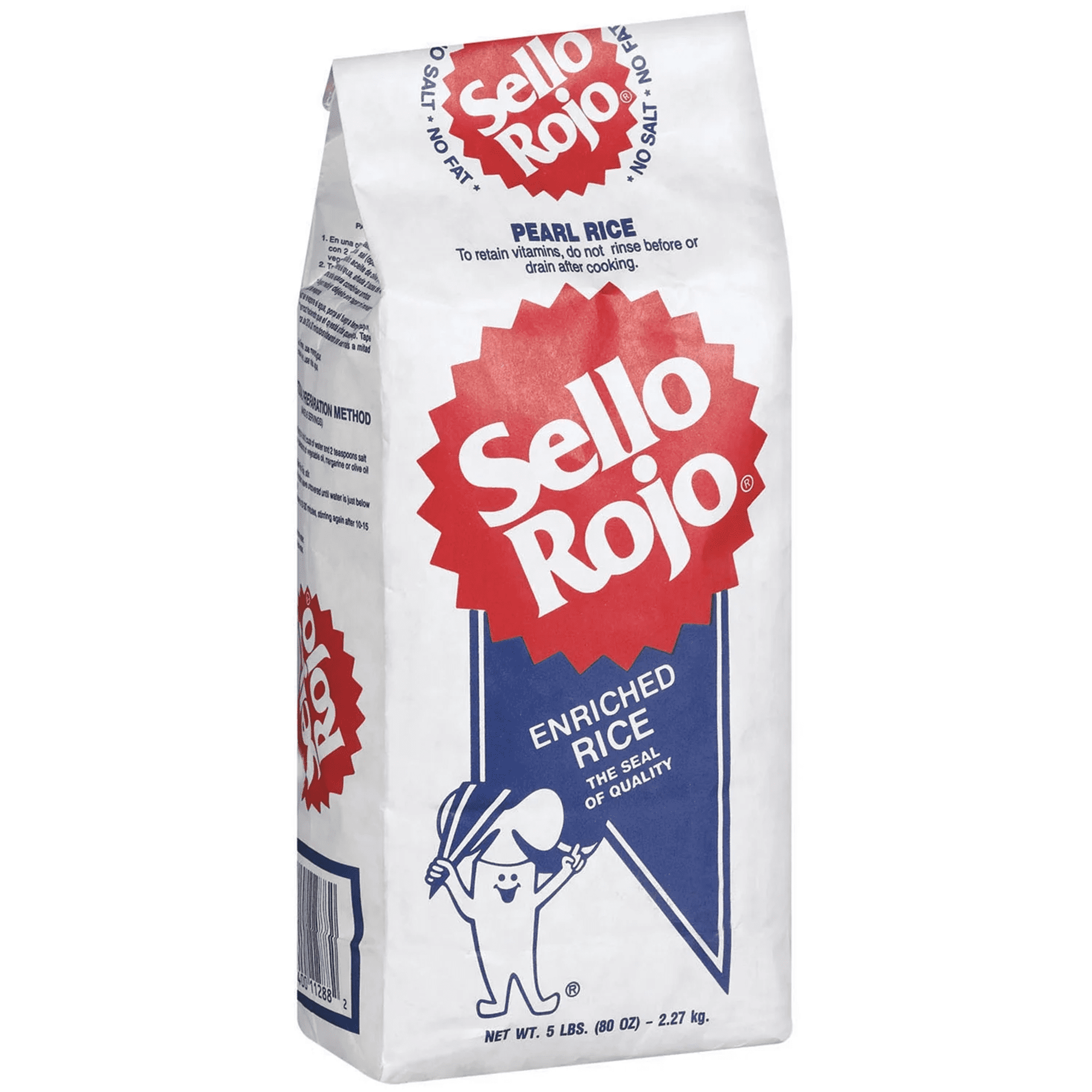(2 pack) Sello Rojo Enriched Short Grain Rice, Pearl Rice, 5 lb Bag