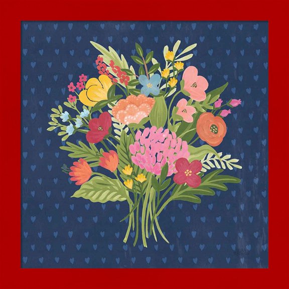 Great Art Now Love Letters XI No Banner Blue by Laura Marshall, Framed Wall Art, 14W x 14H