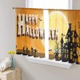 thumbnail image 3 of Sheer Curtains 54 inches Long, Happy Halloween Old Fort Bright Moon Orange Background Light Filtering Sheer Window Curtains Rod Pocket Voile Drapes for Bedroom Living Room, 52"W x 54"L 2 Panels, 3 of 7