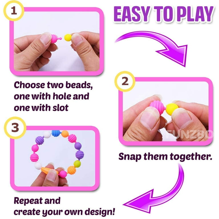 Snap Pop Beads for Kids Jewelry Making - Kids Crafts for Kids Ages 4-8, 6-8,  Arts and Crafts Supplies, Kids Toys for Girls 3 4 5 6 7 8 9 Year Old Girl  Birthday Gifts Ideas