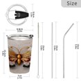 thumbnail image 3 of 11oz Double-Wall Vacuum Insulated Stainless Steel Tumbler with Straws Sports Mugs BPA-Free Gorgeous Colors Butterfly, 3 of 7