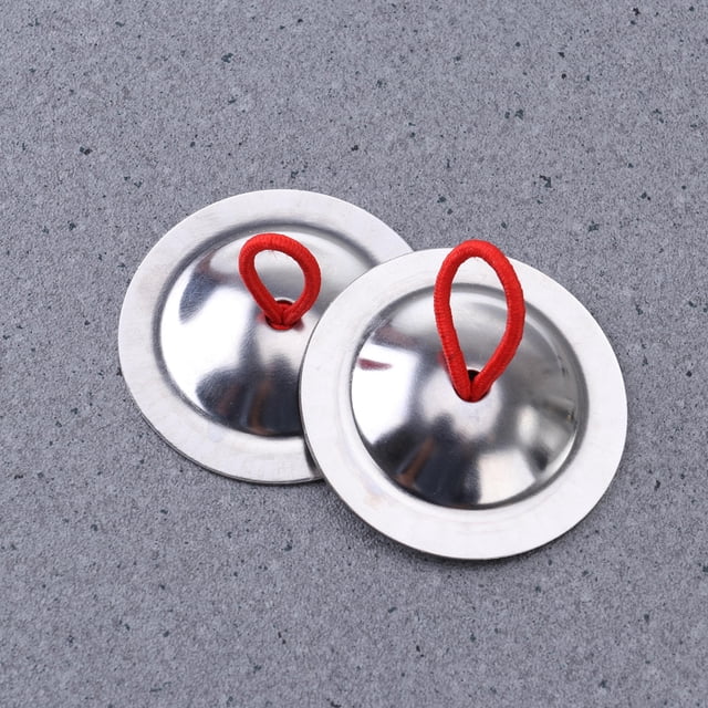 RUNROTOO 1 Pair Small Musical Instruments Finger Cymbals for Kids Playing