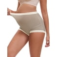thumbnail image 4 of INSPIRE CHIC Women's Full Coverage Maternity Underwear Plus Size High Waisted Ice Silk Invisible Breathable Panties XXL Light Brown, 4 of 4
