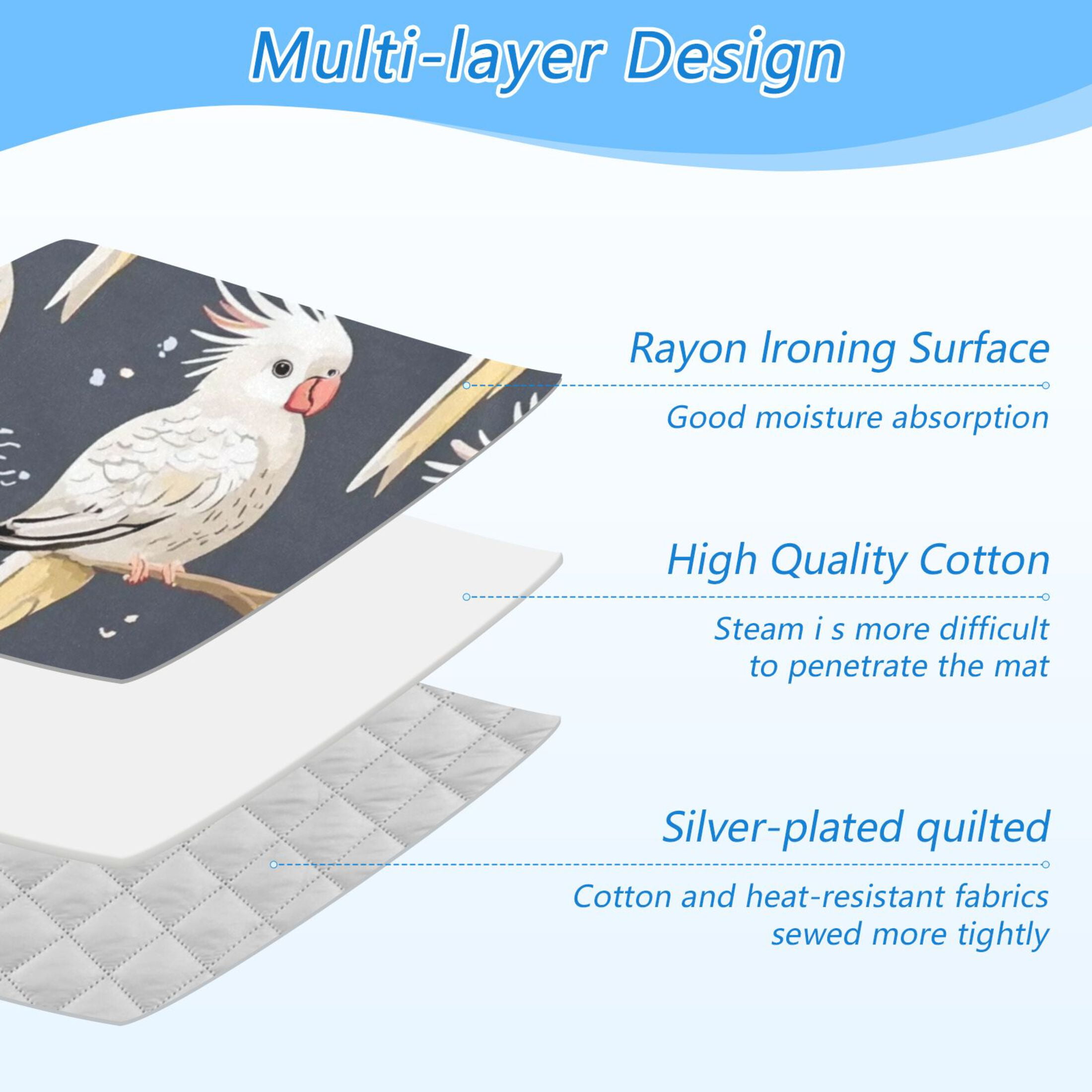 Simple Birds Pattern Ironing Mat Blanket for Table Top Travel Portable Ironing Board Pad 47.2x27.6 Inch