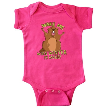 

Inktastic Groundhog Day Wake Me When Winter is Over Gift Baby Boy or Baby Girl Bodysuit