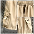 thumbnail image 4 of SBYOJLPB Men's Shorts Solid Color Cargo Shorts Outdoor Sports Multi Pocket Short Pants, 4 of 4