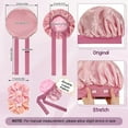 thumbnail image 2 of AOWOO 2 Pack Satin Bonnet, Silk Bonnet for Sleeping Women, Silk Sleep Cap Double Layer, Ajustable Hair Bonnet with Tie Band for Women Curly Hair, 2 of 7