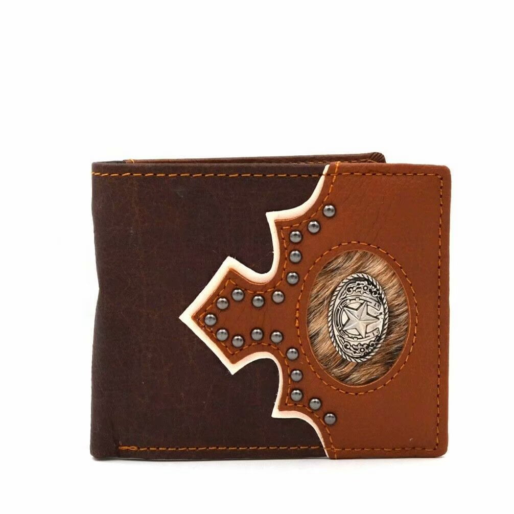 Janhooya - Western Cowboy Wallet Men's Genuine Leather Short Bifold ...