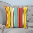thumbnail image 4 of 18x18 Pillow Covers Set of 2, Red Aqua Stripe Throw Pillow Covers Decorative Couch Cushion Case, Country Abstract Art Colorful Striped Microfiber Square Pillowcases for Bedroom Car Living Room, 4 of 7