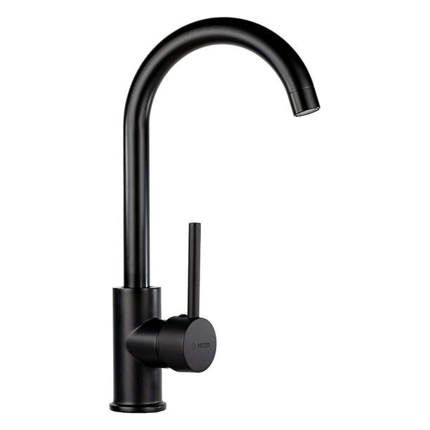 Mezcladora Monomando Para Fregadero MEER MZM8112 color negro mate