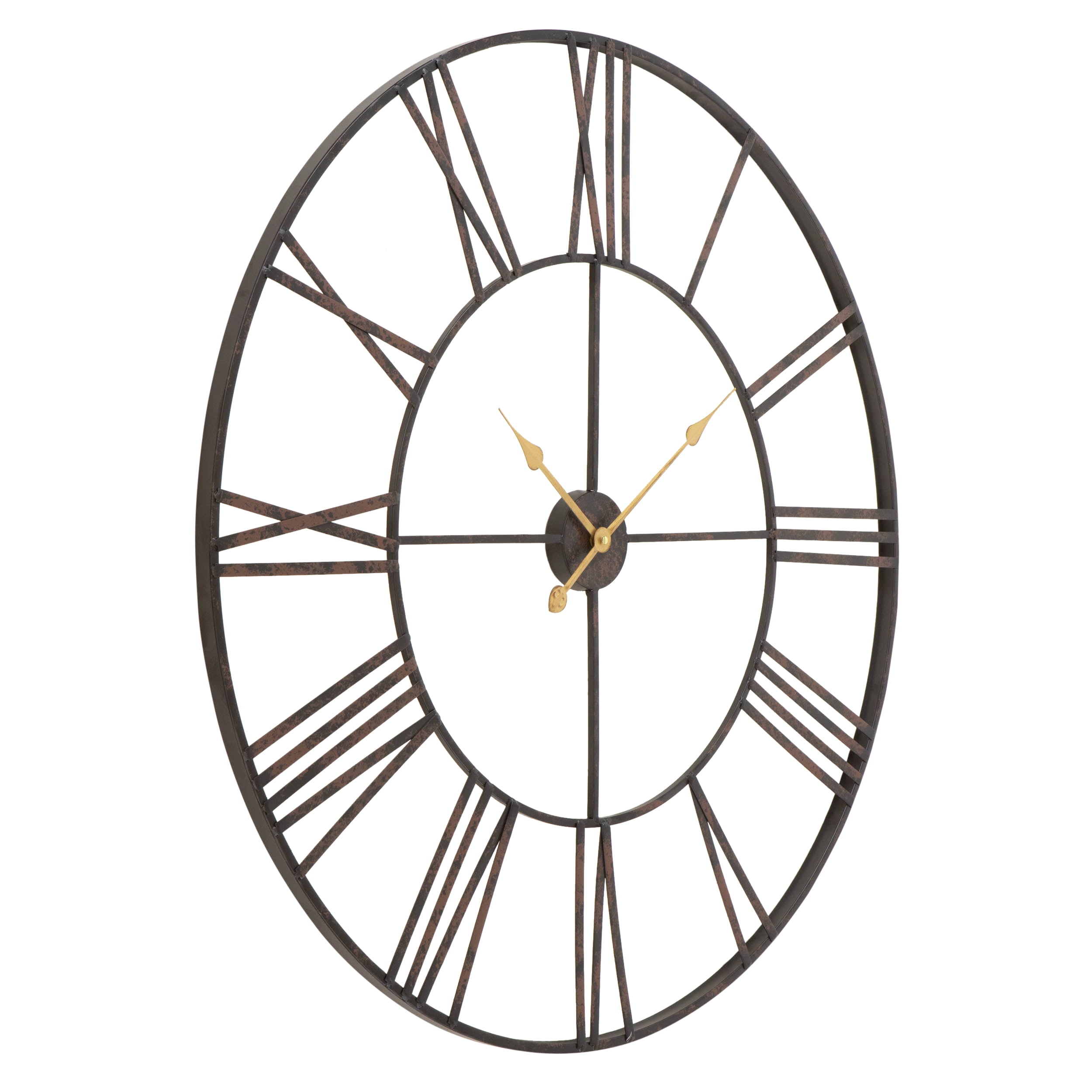 Solange Round Metal Wall Clock - 36" Dark Brown