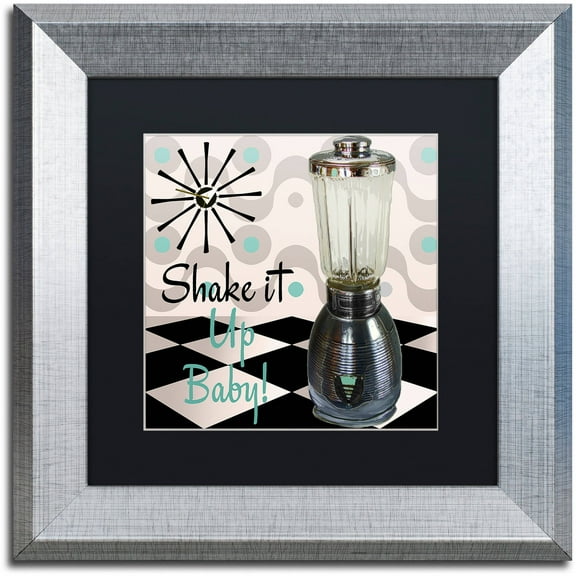 Trademark Fine Art "Fifties Kitchen IV" Canvas Art by Color Bakery Black Matte, Silver Frame