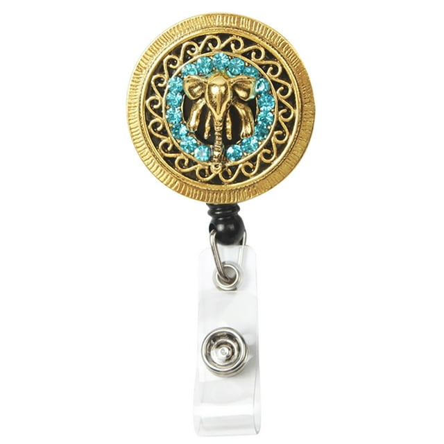 Bangcool Badge Reel Retractable Decorative Creative Elephant ID Card Holder Reel Clip