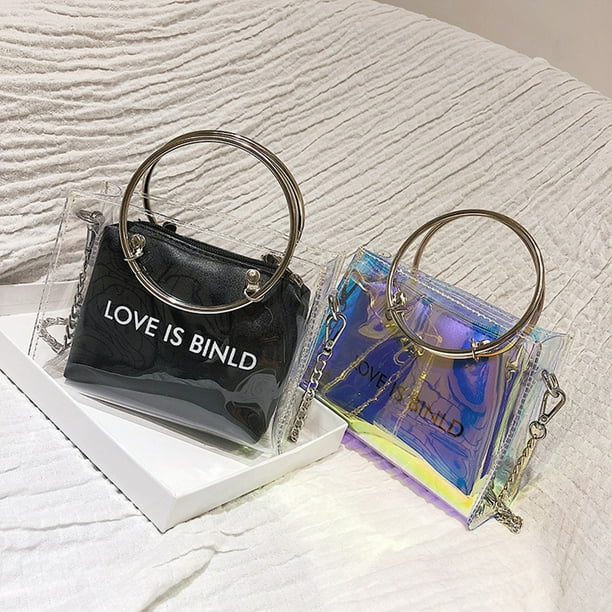 Baohd Women Circular Metal Ring Handle Bag Transparent Handbag Small Tote Summer Beach Lady Messenger Bag Walmart