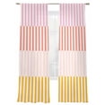 thumbnail image 2 of Colorful Stripe Semi Sheer Curtains 108 Inch Length 2 Panels Set, Modern Pink Red Yellow Vertical Striped Sheer Kitchen Curtain Privacy Voile Window Curtain for Living Room Bedroom Rod Pocket Drapes, 2 of 7