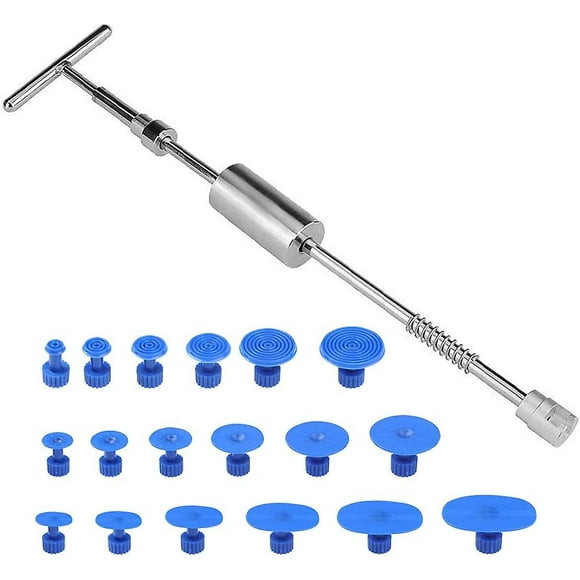 19pcs Slide Hammer Dent Removal Kit, Caravan Dent Removal, Paintless Car Dent Repair Paintless Dent Repair Tool T Type Tooth Puller, Slide Hammer Bar