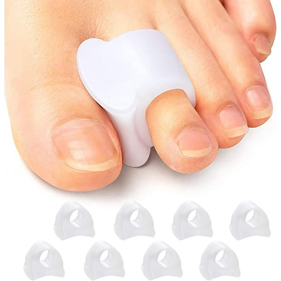 8PCS Gel Toe Separators, Big Soft Silicone Corrector Straighteners, Pain Relief Cushions for Bunion Curled Overlapping Hammer Toe