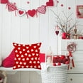 thumbnail image 3 of Housses de Coussin de la Saint-Valentin 16x16 Pouces Ensemble de 2 Cœurs Blancs Rouges Amour Ferme Housses de Coussin Décoratives pour Canapé Maison Coussin Coton Lin, 3 of 5