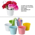 thumbnail image 4 of Garden Home Decoration Railing Fence Hanging Flower Pots 6Pcs With Detachable Hooks 6 Colors Metal Iron Bucket Planter, 4 of 14