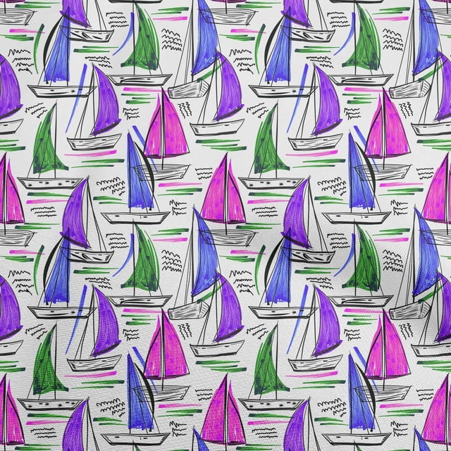 oneOone Polyester Spandex Purple Fabric Beach Boat Craft Projects Decor Fabric Printed By The Yard 56 Inch Wide