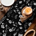 thumbnail image 3 of Black Spring Floral Table Runner - 90 Inch Long Flowers Botanical Elegant Pastoral Cotton and Linen Blended Dress Scarves Farmhouse Table Runner for Kitchen Dining, Coffee Table, 13" x 90", 3 of 8