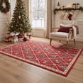 thumbnail image 2 of KUETH 5'x7' Christmas Machine Washable Area Rug, Non-Slip Rugs for Living Room, Bedroom and Dining Area, Red, 2 of 8