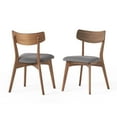 thumbnail image 2 of Mid-Century Modern Dining Chairs with Upholstered Seats & Rubberwood Frame, Dark Grey, Set of 2, 2 of 7