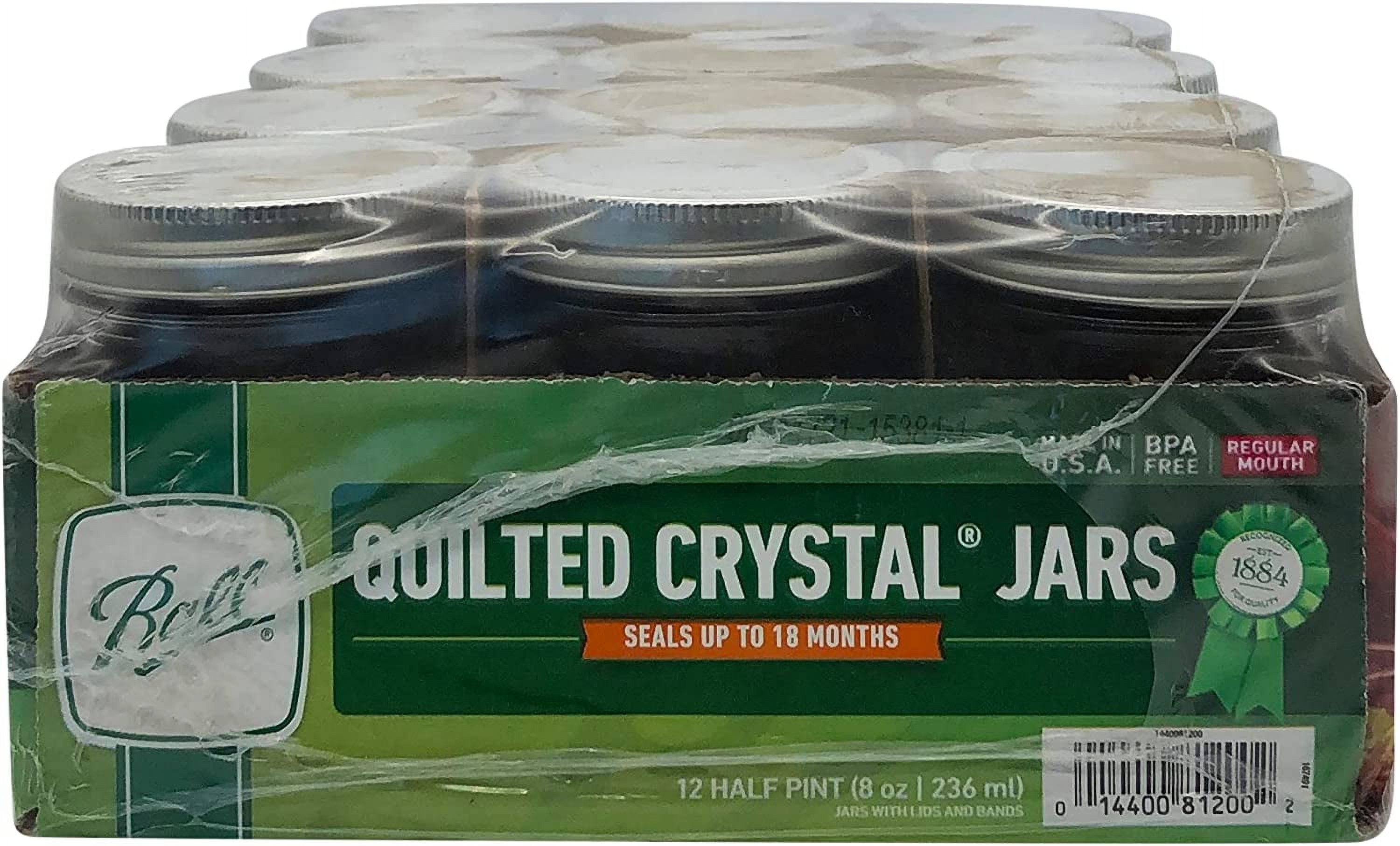 Berlin Packaging CJ660 Quilted Crystal 8 Ounce Mason Jar - 12 / CS