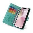 thumbnail image 6 of Compatible with iPhone 16e Wallet Case with Card Holder & Cash Slot [RFID Blocking],Wallet Wristlet Pressed Butterfly Flower PU Leather Magnetic Flip Folio Cover for Women Men,Green, 6 of 9