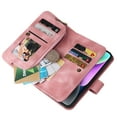thumbnail image 7 of for iPhone 14 Wallet Case, [Card Slots] PU Leather ID Credit Holder Folio Flip Kickstand Magnetic Clasp Phone Cover & Lanyard & Shoulder Strap for iPhone 14, Rosegold, 7 of 7