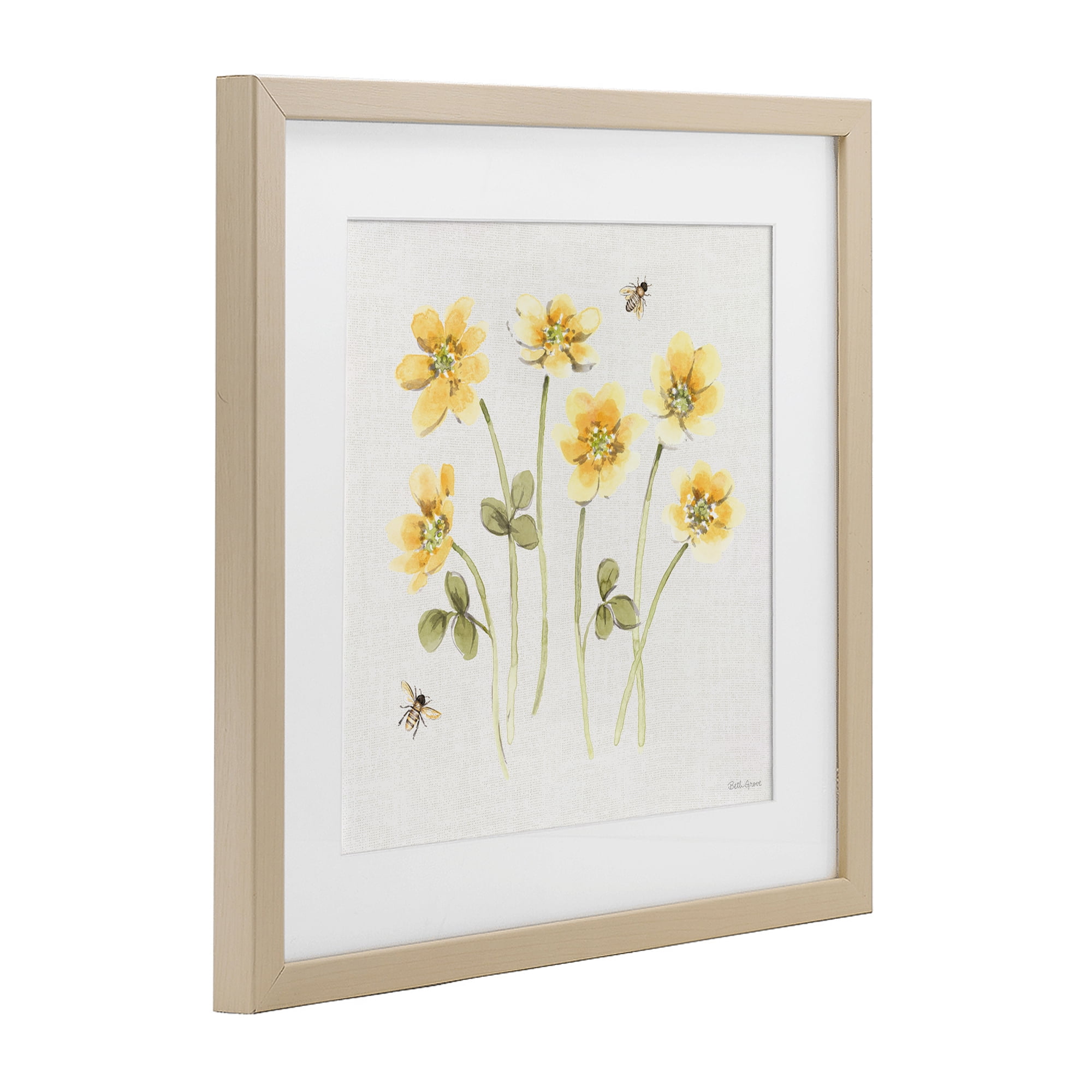 Stupell Industries Sweet Honey Wildflowers Birch Framed Print Under Glass, design by Beth Grove