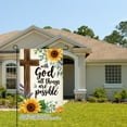 thumbnail image 2 of Remain Unique With God All Things Are Possible Linen Garden Flag with Sunflower and Cross Design for Spring Summer Home Outdoor Garden Yard Door Decor 12x18 inch, 2 of 5