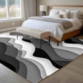 thumbnail image 4 of 8'x10' Area Rugs, Grey Ombre Indoor Outdoor Area Rug for Living Room Bedroom, Modern Geometric Moire Abstract Art Washable Bathroom Rugs Kitchen Floor Carpet Mats Home Decor Aesthetic, 4 of 8