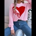 thumbnail image 4 of Suéter de San Valentín para Mujer, Jersey de Punto con Corazón, Larga, Informal. Rosa L, 4 of 10
