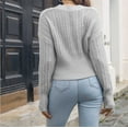 thumbnail image 5 of Lovskoo 2024 Sweaters for Women Fall Trendy Casual Comfortable Long Sleeve V-Neck Sweater Gray, 5 of 5