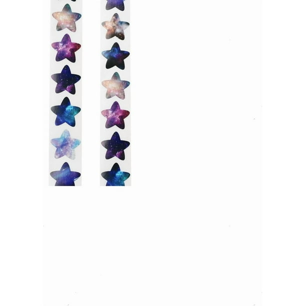 Rollo de 500 pegatinas de estrellas brillantes autoadhesivas con diseño de arcoíris índigo para recompensas.