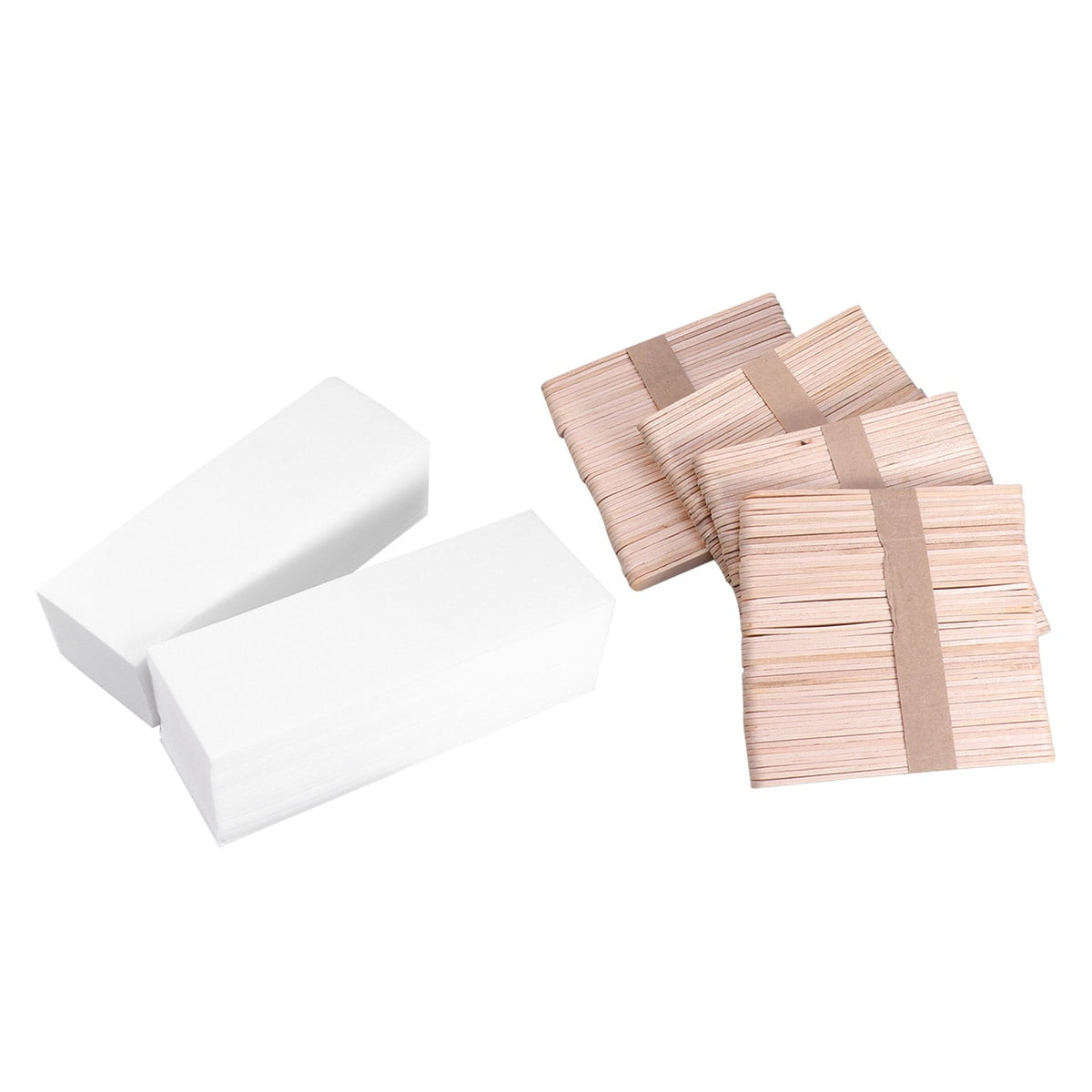 400 Pcs Wax Strips and Sticks Hair Removal Wax Strips with Wooden Wax Applicator Sticks for Body Skin Hair Removal, Other