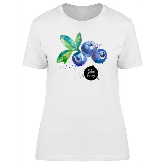 Cool Watercolor Blueberries Tee Women's -Image by Shutterstock