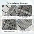 thumbnail image 6 of YYAo Patio Interlocking Deck Tiles, 12"x12" Square Composite Decking Tiles, Four Slat Plastic Outdoor Flooring Tile All Weather for Balcony Porch Backyard, (Dark Grey, Pack of 27), 6 of 6