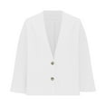 thumbnail image 6 of Sakmal White Coats for Women Long Sleeve Sleeve Casual Loose Fit Cotton and Line Solid Cardigan Ladies Jackets, 6 of 8